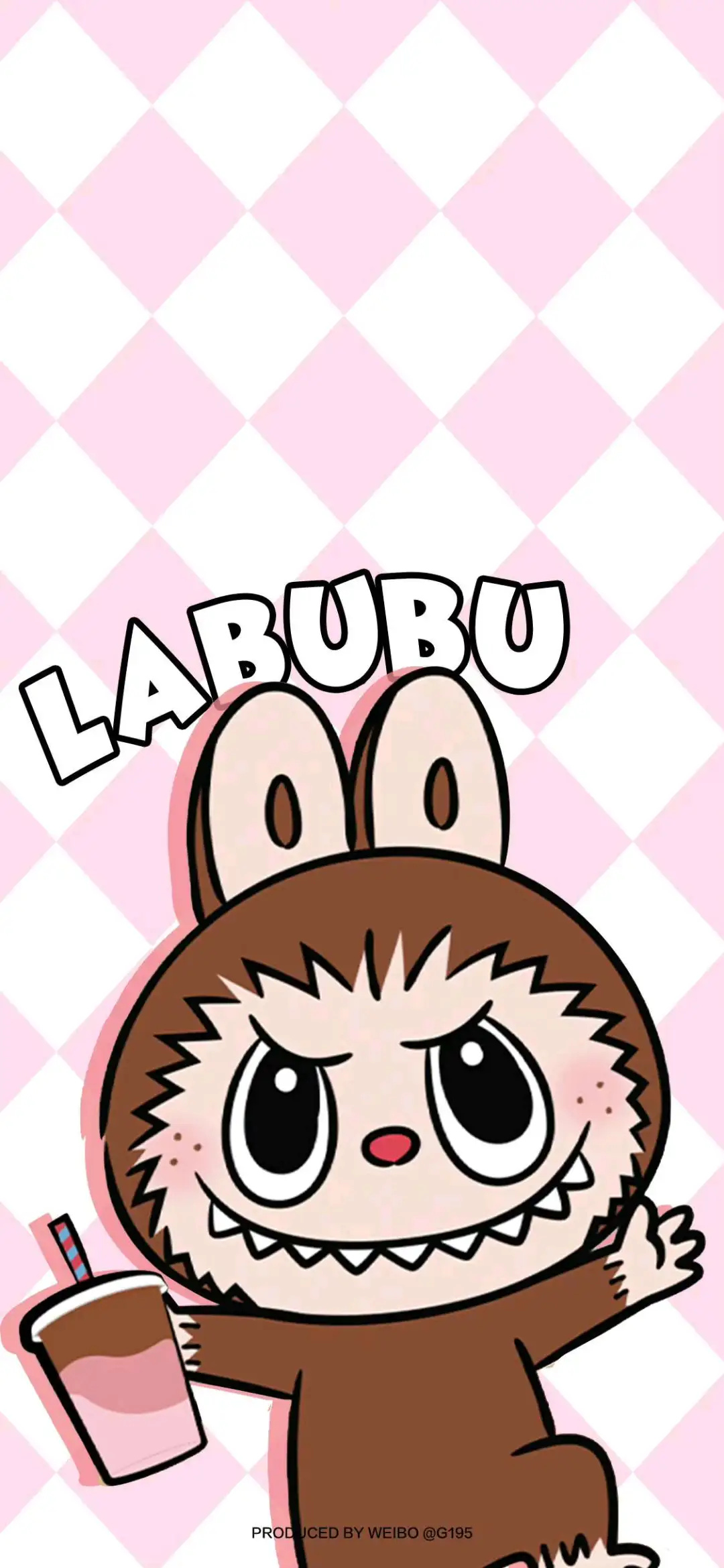 Labubu toy cute pink pattern